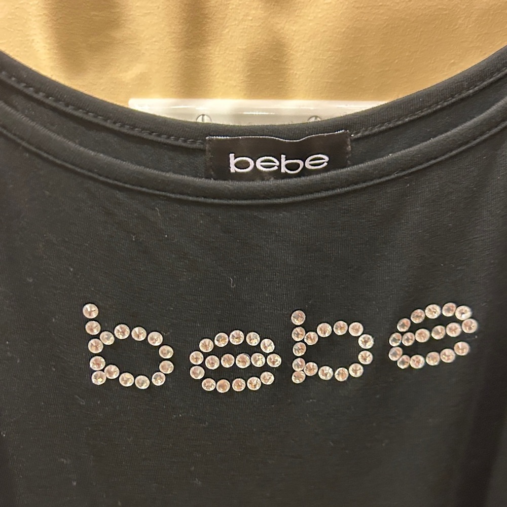 Bebe Black dress with Sparkling Logo